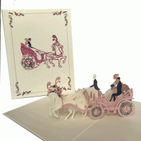 pop-up huwelijk koets kaart